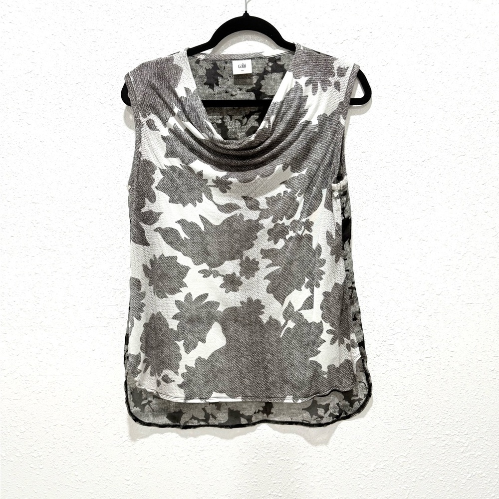 Cabi‎ Tango Floral Drape Mixed Media Top S/M